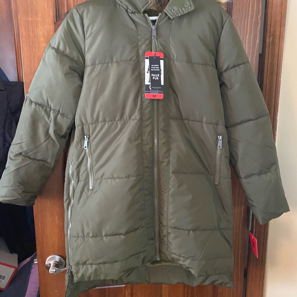 Be Boundless Olive Green Puffer Coat